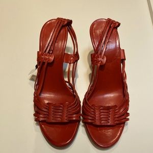 Cole Haan Red Leather huarache-style heeled sandals Size 9M